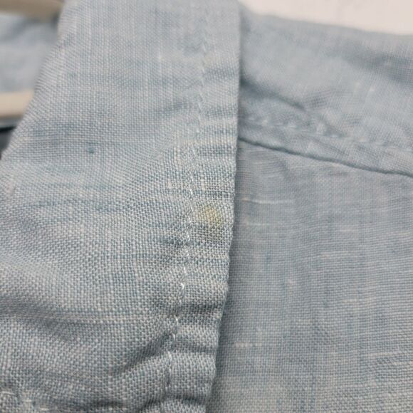 Jones & Co 100% Linen Blue Button Tank Shirt Size Medium - Picture 8 of 8